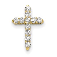 True Origin 14K Yellow Gold 0.25 Carat Lab Grown Diamond VS+ F+ Complete Cross Necklace, 18" view 1
