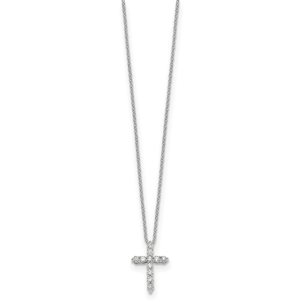 True Origin 14k White Gold 1/3 carat Lab Grown Diamond VS DEF 18 inch Cross Pendant Necklace (PM1000-033-WLD)