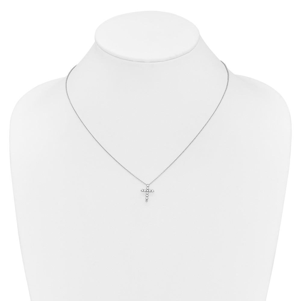 True Origin 14k White Gold 1/3 carat Lab Grown Diamond VS DEF 18 inch Cross Pendant Necklace (PM1000-033-WLD)