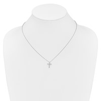 True Origin 14K White Gold 0.33 Carat Lab Grown Diamond VS+ F+ Complete Cross Necklace, 18" view 4
