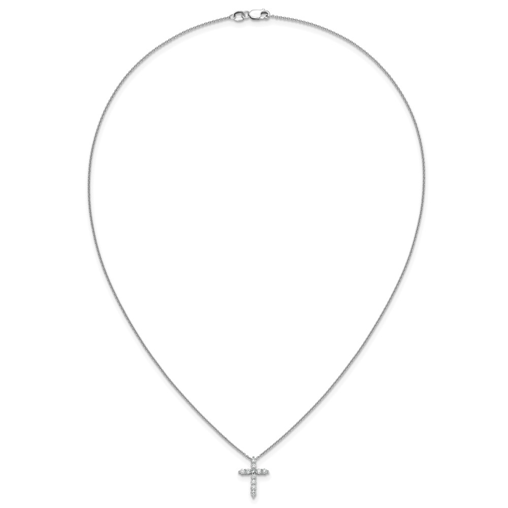 True Origin 14k White Gold 1/3 carat Lab Grown Diamond VS DEF 18 inch Cross Pendant Necklace (PM1000-033-WLD)