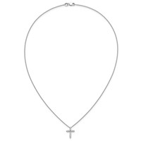 True Origin 14K White Gold 0.33 Carat Lab Grown Diamond VS+ F+ Complete Cross Necklace, 18" view 5