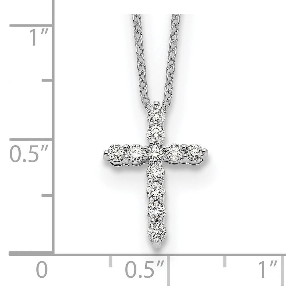 True Origin 14k White Gold 1/3 carat Lab Grown Diamond VS DEF 18 inch Cross Pendant Necklace (PM1000-033-WLD)