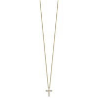 True Origin 14K Yellow Gold 0.33 Carat Lab Grown Diamond VS+ F+ Complete Cross Necklace, 18" view 2