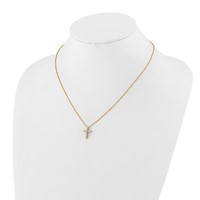True Origin 14K Yellow Gold 0.33 Carat Lab Grown Diamond VS+ F+ Complete Cross Necklace, 18" view 4