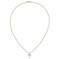 True Origin 14K Yellow Gold 0.33 Carat Lab Grown Diamond VS+ F+ Complete Cross Necklace, 18" view 5