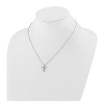 True Origin 14K White Gold 0.50 Carat Lab Grown Diamond VS+ F+ Complete Cross Necklace, 18" view 4