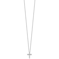 14K White Gold 0.50 Carat Lab Grown Diamond VS SI+ G+ Complete Cross Pendant Necklace, 18" view 2