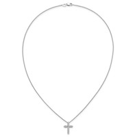 14K White Gold 0.50 Carat Lab Grown Diamond VS SI+ G+ Complete Cross Pendant Necklace, 18" view 4