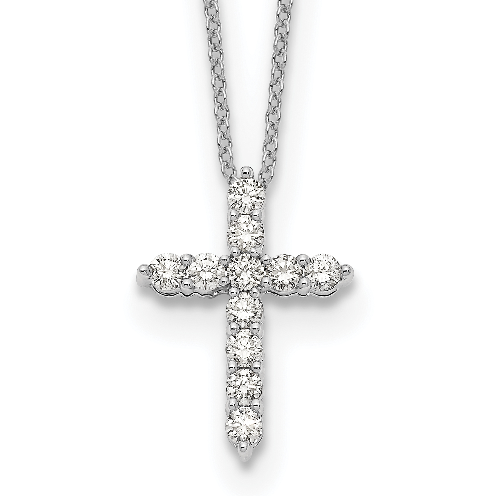 True Origin 14k White Gold 1/2 carat Lab Grown Diamond VS DEF 18 inch Cross Pendant Necklace (PM1000-050-WLD)