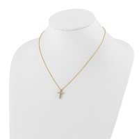 True Origin 14K Yellow Gold 0.50 Carat Lab Grown Diamond VS+ F+ Complete Cross Necklace, 18" view 4