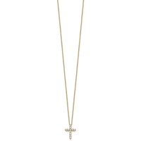 14K Yellow Gold 0.50 Carat Lab Grown Diamond VS SI+ G+ Complete Cross Pendant Necklace, 18" view 2