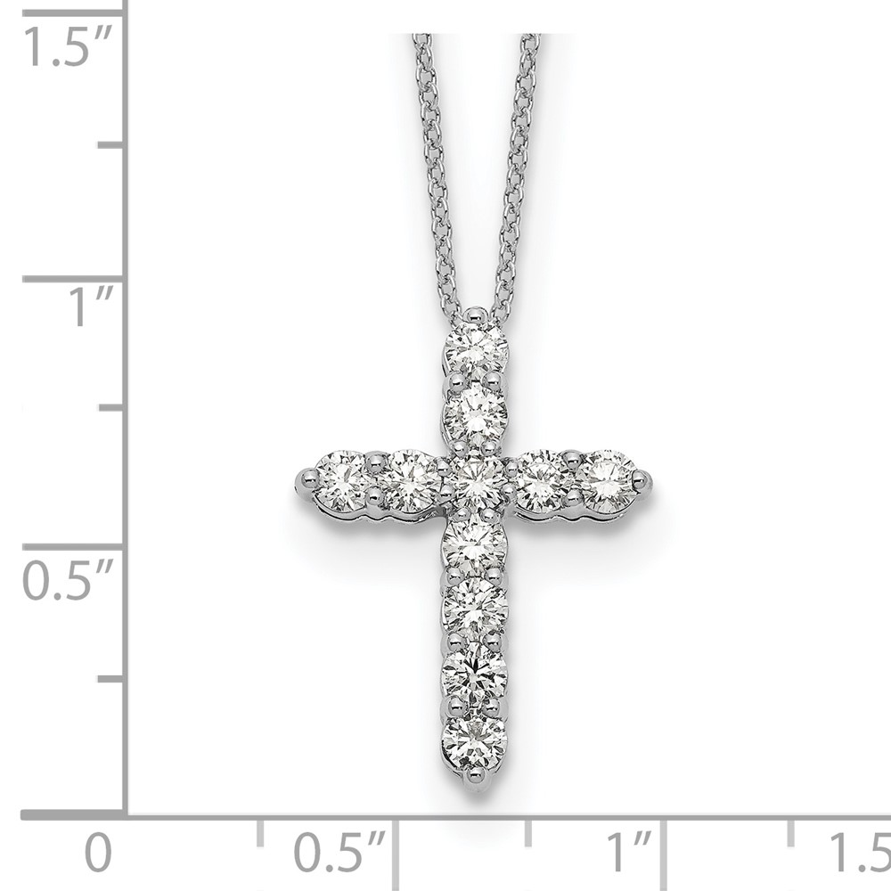 True Origin 14k White Gold 1 carat Lab Grown Diamond VS DEF 18 inch Cross Pendant Necklace (PM1000-100-WLD)
