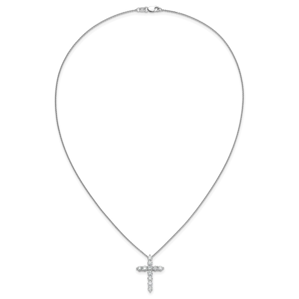 True Origin 14k White Gold 1 1/2 carat Lab Grown Diamond VS DEF 18 inch Cross Pendant Necklace (PM1000-150-WLD)