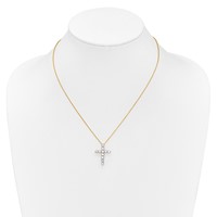 True Origin 14K Yellow Gold 1.50 Carat Lab Grown Diamond VS+ F+ Complete Cross Necklace, 18" view 4