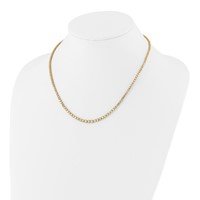 14K Yellow Gold 3 Carat Lab Grown Diamond VS SI+ G+ Necklace with a 2 Inch Extension Graduated Bezel Set Tennis, 16" view 3