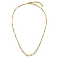 14K Yellow Gold 3 Carat Lab Grown Diamond VS SI+ G+ Necklace with a 2 Inch Extension Graduated Bezel Set Tennis, 16" view 4