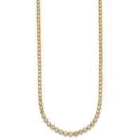 14K Yellow Gold 5 Carat Lab Grown Diamond VS SI+ G+ Necklace with a 2 Inch Extension Graduated Bezel Set Tennis, 16" view 2