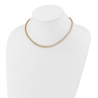 14K Yellow Gold 7 Carat Lab Grown Diamond VS SI+ G+ Necklace with a 2 Inch Extension Graduated Bezel Set Tennis, 16" view 3