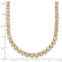 14K Yellow Gold 7 Carat Lab Grown Diamond VS SI+ G+ Necklace with a 2 Inch Extension Graduated Bezel Set Tennis, 16" view 5