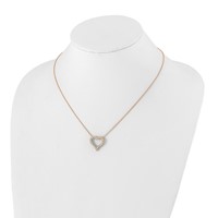 True Origin 14K Rose Gold 1 Carat Lab Grown Diamond VS+ F+ Complete Hearts Pendant Necklace, 18" view 4