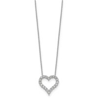 True Origin 14K White Gold 1 Carat Lab Grown Diamond VS+ F+ Complete Hearts Pendant Necklace, 18" view 2