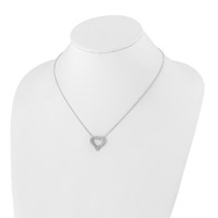 True Origin 14K White Gold 1 Carat Lab Grown Diamond VS+ F+ Complete Hearts Pendant Necklace, 18" view 4