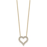 14K Yellow Gold 1 Carat Lab Grown Diamond VS SI+ G+ Complete Heart Necklace, 18" view 2