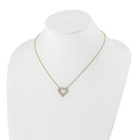 14K Yellow Gold 1 Carat Lab Grown Diamond VS SI+ G+ Complete Heart Necklace, 18" view 3