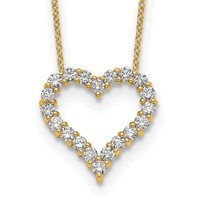 True Origin 14K Yellow Gold 1 Carat Lab Grown Diamond VS+ F+ Complete Hearts Pendant Necklace, 18" view 1