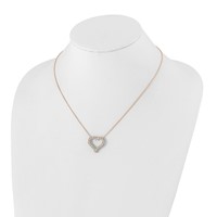True Origin 14K Rose Gold 1.50 Carat Lab Grown Diamond VS+ F+ Complete Open Heart Necklace, 18" view 4