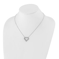 True Origin 14K White Gold 1.50 Carat Lab Grown Diamond VS+ F+ Complete Open Heart Necklace, 18" view 4