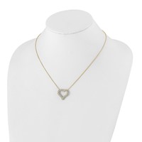 True Origin 14K Yellow Gold 1.50 Carat Lab Grown Diamond VS+ F+ Complete Open Heart Necklace, 18" view 4