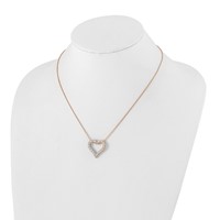 True Origin 14K Rose Gold 2 Carat Lab Grown Diamond VS+ F+ Complete Open Heart Necklace, 18" view 4