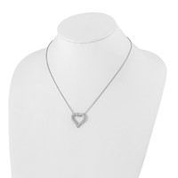 True Origin 14K White Gold 2 Carat Lab Grown Diamond VS+ F+ Complete Open Heart Necklace, 18" view 4
