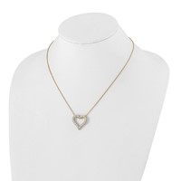 True Origin 14K Yellow Gold 2 Carat Lab Grown Diamond VS+ F+ Complete Open Heart Necklace, 18" view 4