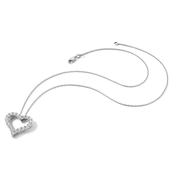 Diamond Heart Pendant Necklaces