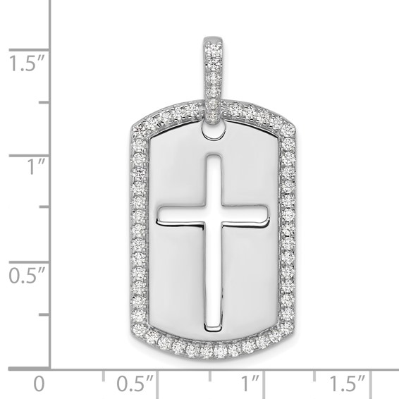 True Origin Lab Grown Diamond Men's Cross Dog Tag Pendants