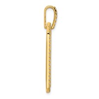 True Origin 14K Yellow Gold Men's 0.75 Carat Lab Grown Diamond VS+ F+ Complete Cross Dog Tag Pendant view 2