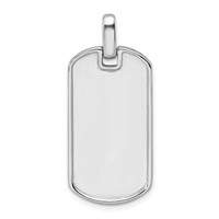 True Origin 14K White Gold Men's 1 Carat Lab Grown Diamond VS+ F+ Complete Dog Tag Pendant view 3