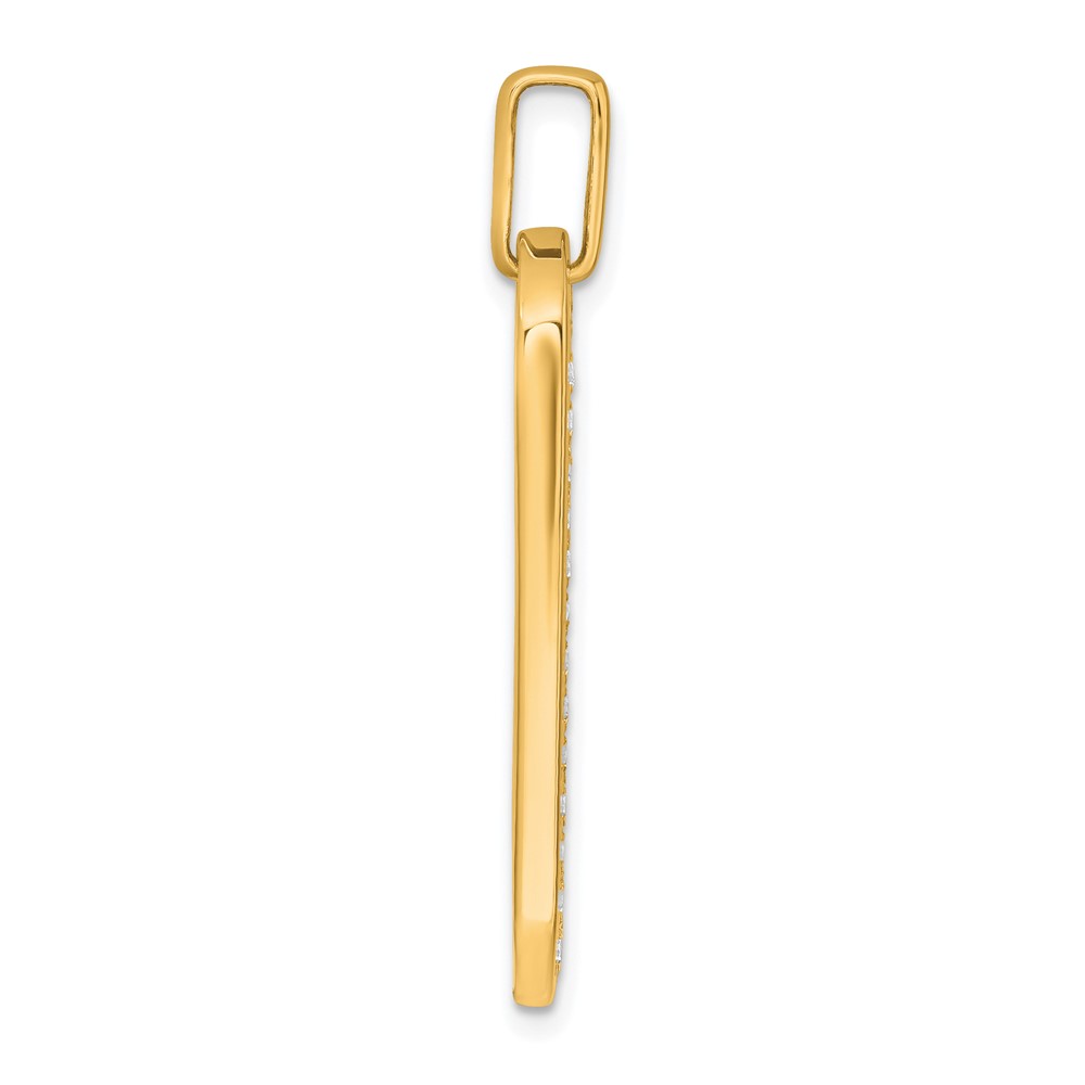 True Origin 14K Men's 1 carat Lab Grown Diamond VS D E F  Dog Tag Pendant (PM10015-107-YLD)