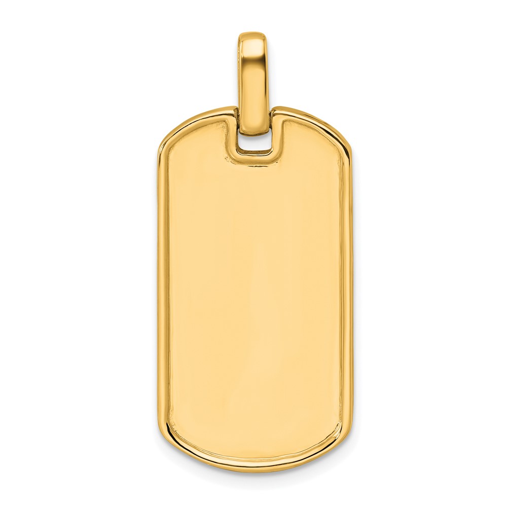 True Origin 14K Men's 1 carat Lab Grown Diamond VS D E F  Dog Tag Pendant (PM10015-107-YLD)