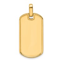 True Origin 14K Yellow Gold Men's 1 Carat Lab Grown Diamond VS+ F+ Complete Dog Tag Pendant view 3