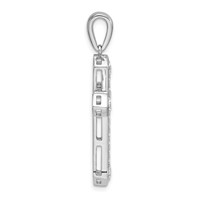 True Origin 14K White Gold 0.75 Carat Lab Grown Diamond VS+ F+ Complete Cross Pendant view 2