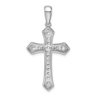 True Origin 14K White Gold 0.75 Carat Lab Grown Diamond VS+ F+ Complete Cross Pendant view 3