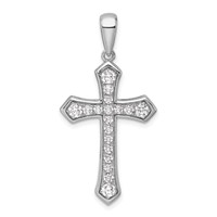 True Origin 14K White Gold 0.75 Carat Lab Grown Diamond VS+ F+ Complete Cross Pendant view 1