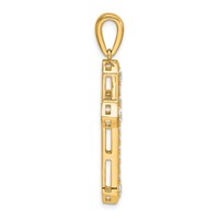 True Origin 14K Yellow Gold 0.75 Carat Lab Grown Diamond VS+ F+ Complete Cross Pendant view 2