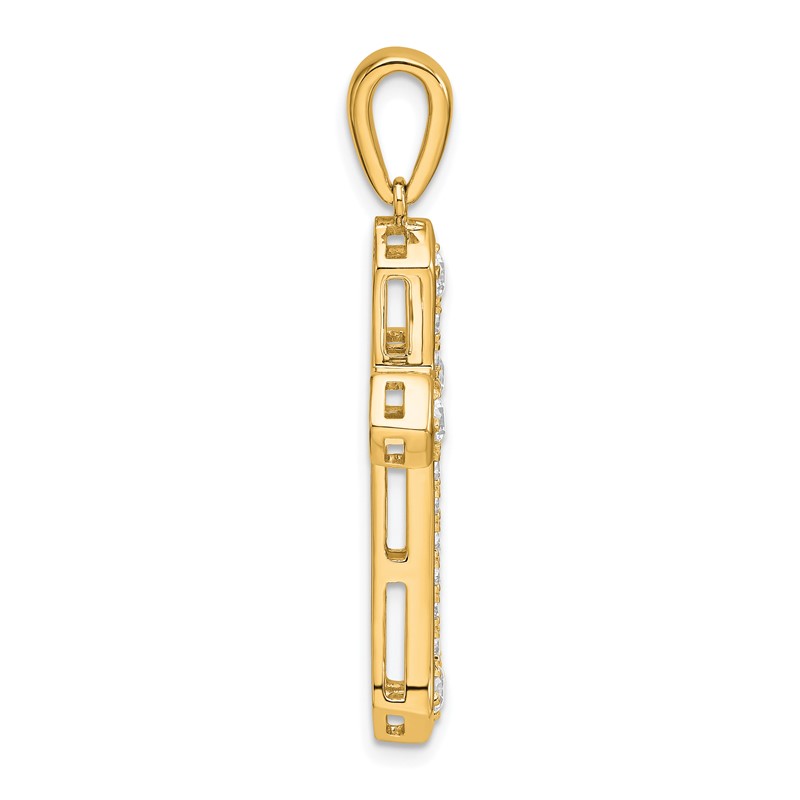 True Origin 14k 3/4 carat Lab Grown Diamond VS D E F Cross Pendant