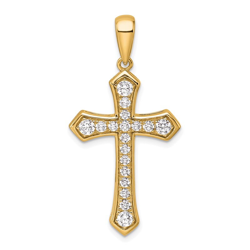 True Origin 14k 3/4 carat Lab Grown Diamond VS D E F Cross Pendant