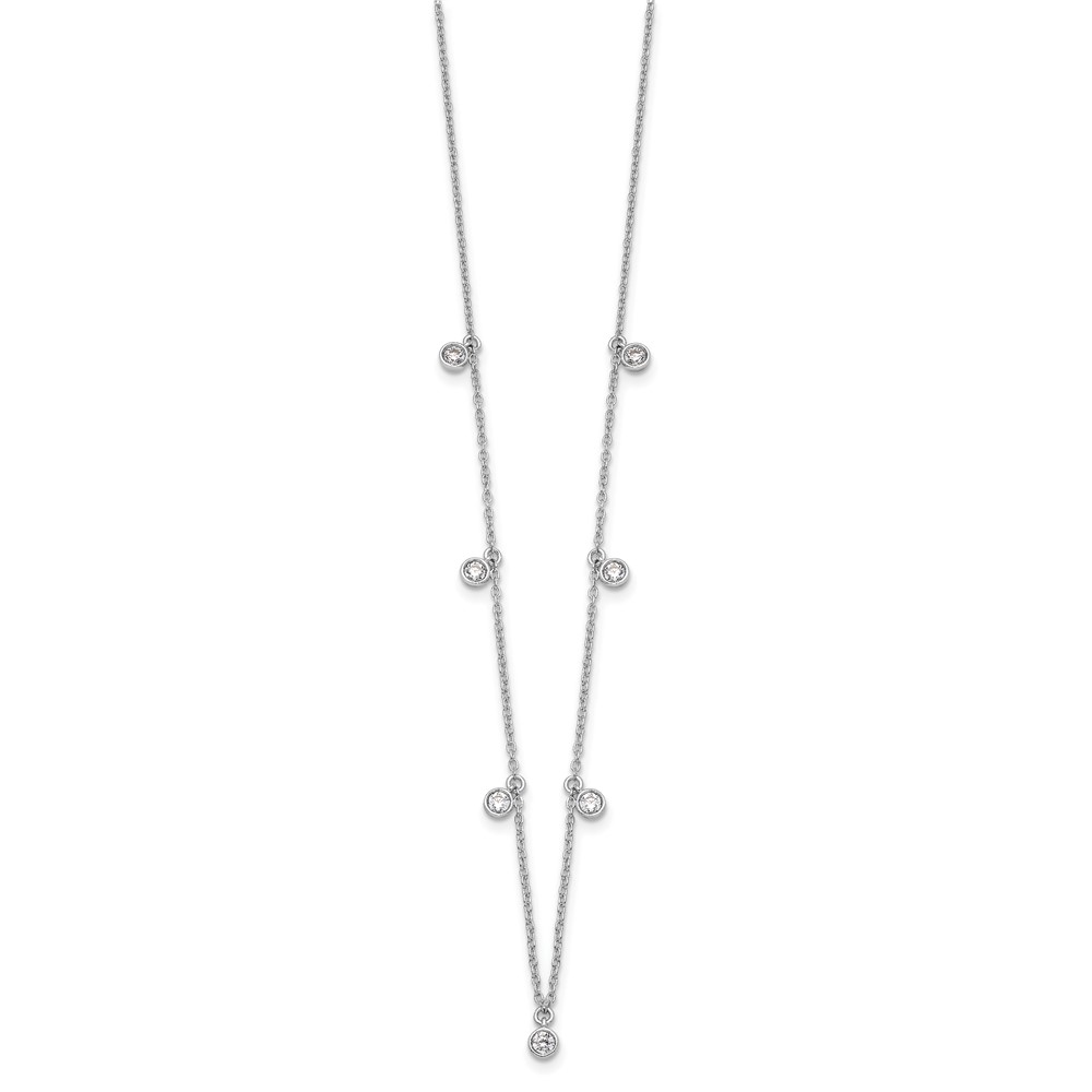 True Origin 14k White Gold 5/8 carat Lab Grown Diamond VS DEF Nine Station 18 inch Necklace (PM10017-058-WLD-18)